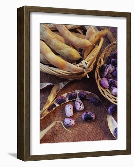 Purple Beans and Pods in Small Baskets-Vladimir Shulevsky-Framed Photographic Print