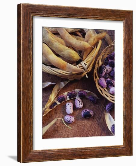 Purple Beans and Pods in Small Baskets-Vladimir Shulevsky-Framed Photographic Print