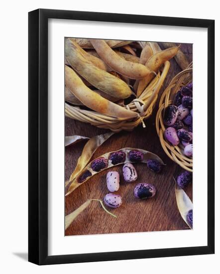 Purple Beans and Pods in Small Baskets-Vladimir Shulevsky-Framed Photographic Print