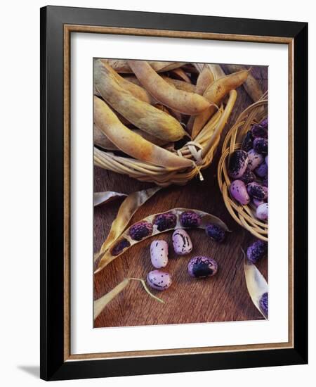 Purple Beans and Pods in Small Baskets-Vladimir Shulevsky-Framed Photographic Print