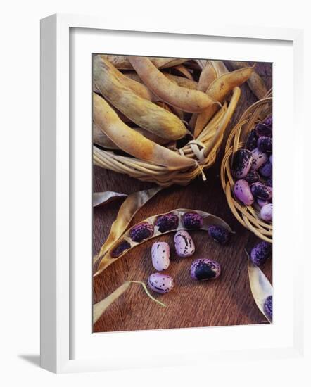 Purple Beans and Pods in Small Baskets-Vladimir Shulevsky-Framed Photographic Print