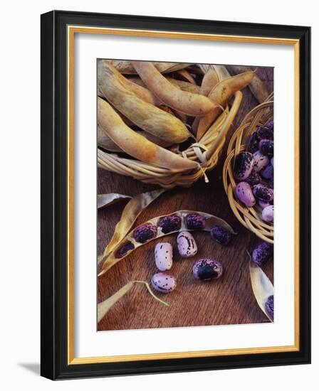 Purple Beans and Pods in Small Baskets-Vladimir Shulevsky-Framed Photographic Print