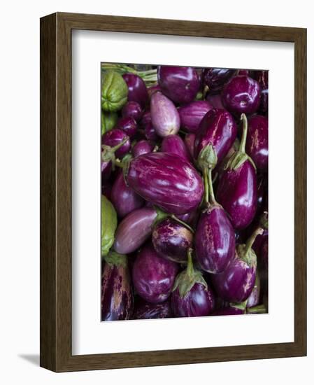 Purple eggplant, Seafront Market, St-Paul, Reunion Island, France-Walter Bibikow-Framed Photographic Print