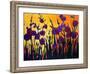 Purple Flowers against a Yellow Sky-Patty Baker-Framed Art Print