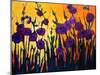 Purple Flowers against a Yellow Sky-Patty Baker-Mounted Art Print