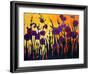 Purple Flowers against a Yellow Sky-Patty Baker-Framed Art Print