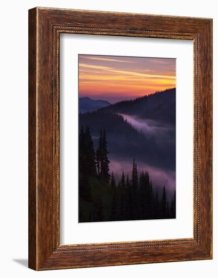 Purple Fog Sunset, Olympic National Park, Washington, USA-Gary Luhm-Framed Photographic Print