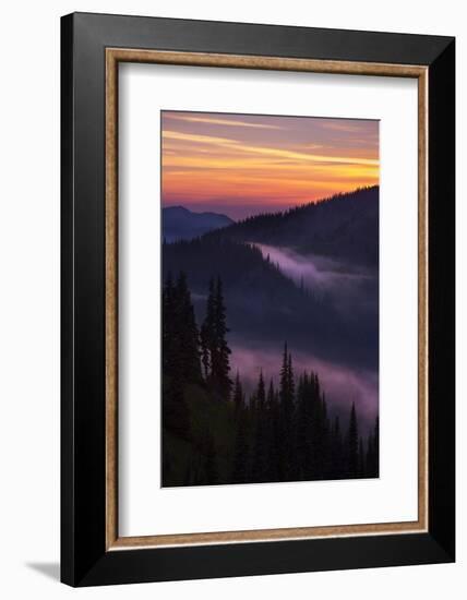 Purple Fog Sunset, Olympic National Park, Washington, USA-Gary Luhm-Framed Photographic Print