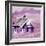 Purple Folk Art Barn-Cheryl Bartley-Framed Giclee Print