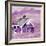 Purple Folk Art Barn-Cheryl Bartley-Framed Giclee Print