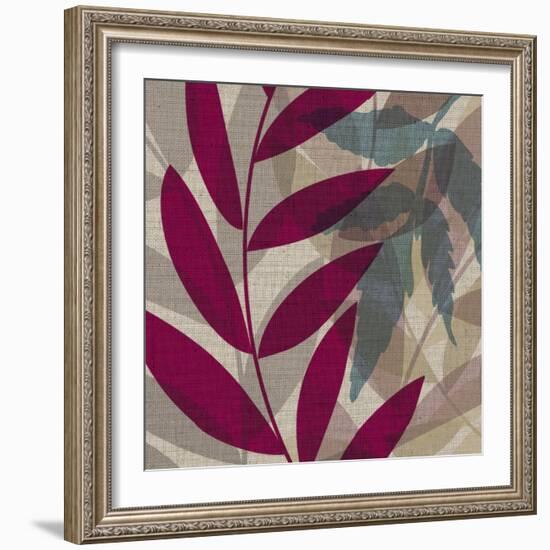 Purple Green Leaves 1-Kristin Emery-Framed Art Print