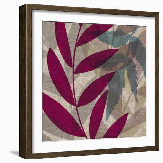 Purple Green Leaves 1-Kristin Emery-Framed Art Print