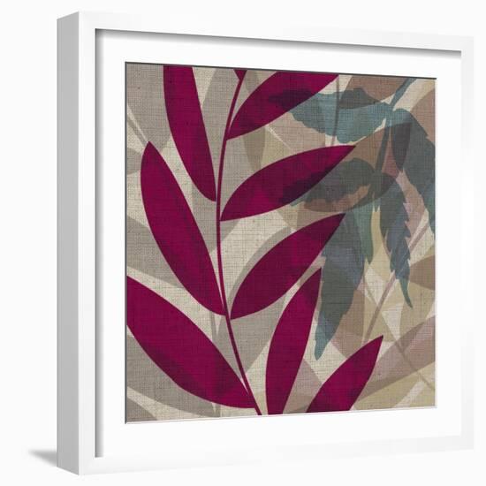 Purple Green Leaves 1-Kristin Emery-Framed Art Print