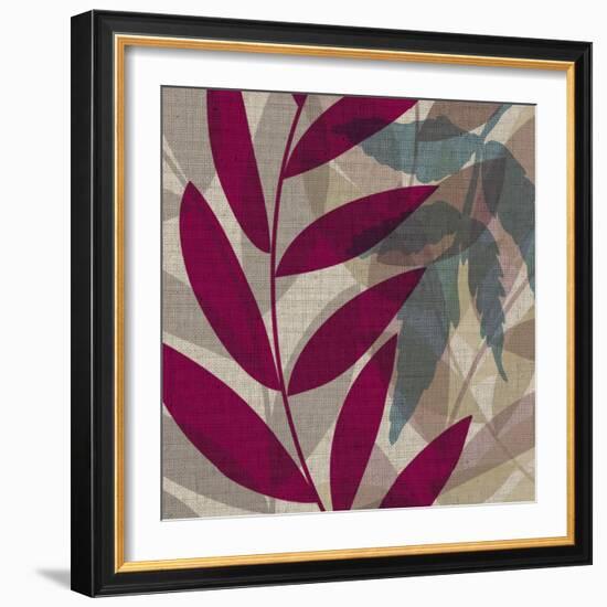 Purple Green Leaves 1-Kristin Emery-Framed Art Print