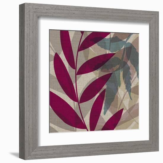 Purple Green Leaves 1-Kristin Emery-Framed Art Print