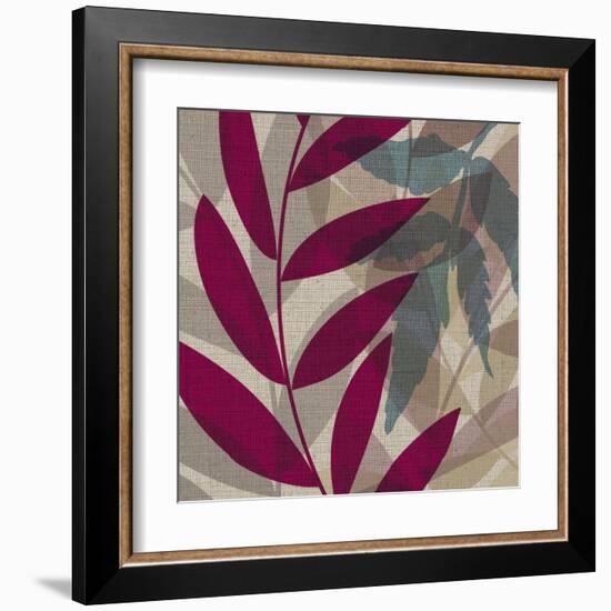 Purple Green Leaves 1-Kristin Emery-Framed Art Print