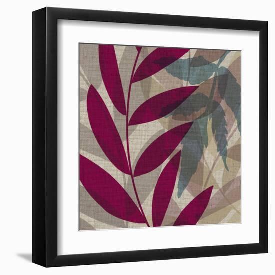 Purple Green Leaves 1-Kristin Emery-Framed Art Print