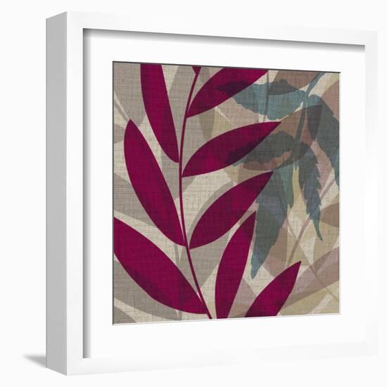 Purple Green Leaves 1-Kristin Emery-Framed Art Print