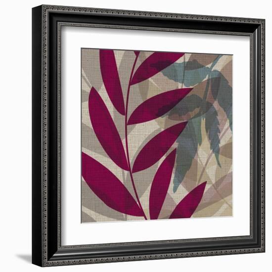 Purple Green Leaves 1-Kristin Emery-Framed Art Print