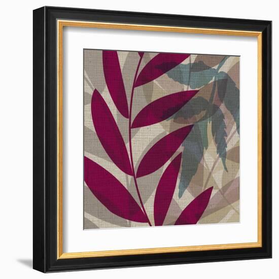 Purple Green Leaves 1-Kristin Emery-Framed Art Print