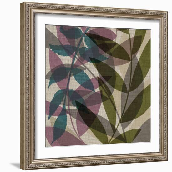 Purple Green Leaves-Kristin Emery-Framed Art Print