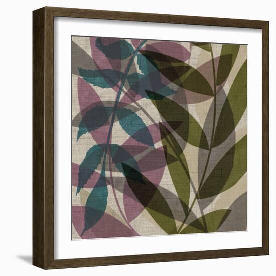 Purple Green Leaves-Kristin Emery-Framed Art Print