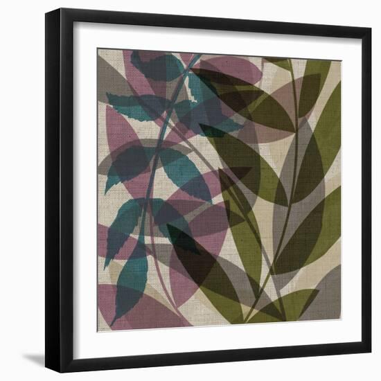 Purple Green Leaves-Kristin Emery-Framed Art Print