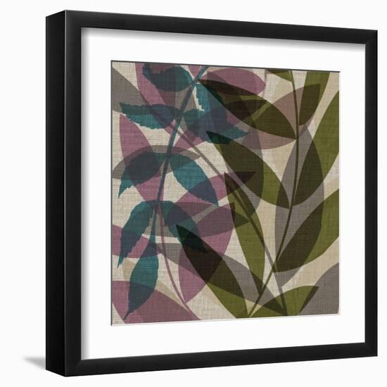 Purple Green Leaves-Kristin Emery-Framed Art Print