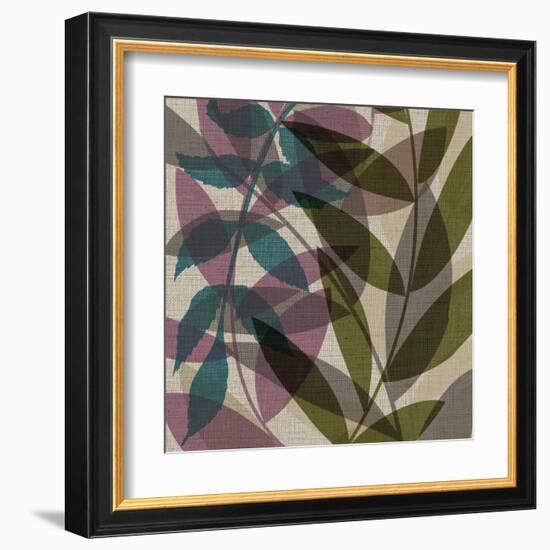 Purple Green Leaves-Kristin Emery-Framed Art Print