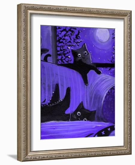 Purple Halloween Black Cats Witch Feet-sylvia pimental-Framed Art Print