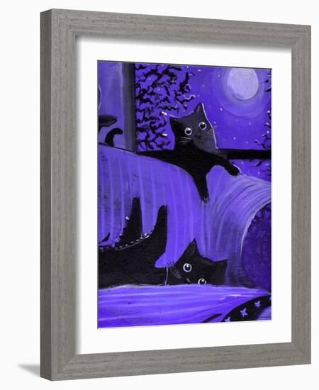 Purple Halloween Black Cats Witch Feet-sylvia pimental-Framed Art Print