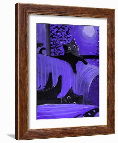 Purple Halloween Black Cats Witch Feet-sylvia pimental-Framed Art Print