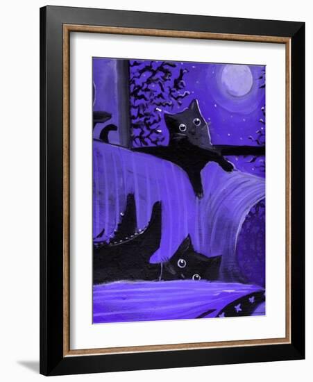 Purple Halloween Black Cats Witch Feet-sylvia pimental-Framed Art Print