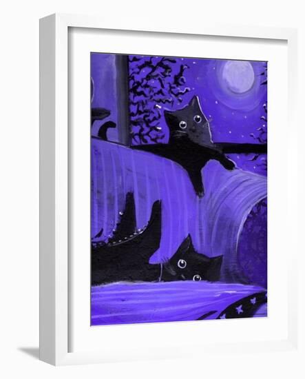 Purple Halloween Black Cats Witch Feet-sylvia pimental-Framed Art Print