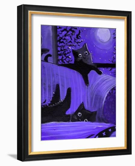 Purple Halloween Black Cats Witch Feet-sylvia pimental-Framed Art Print