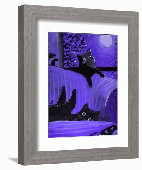 Purple Halloween Black Cats Witch Feet-sylvia pimental-Framed Art Print