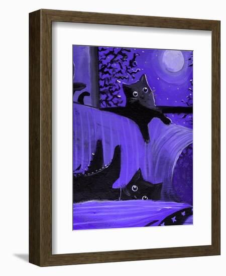 Purple Halloween Black Cats Witch Feet-sylvia pimental-Framed Art Print