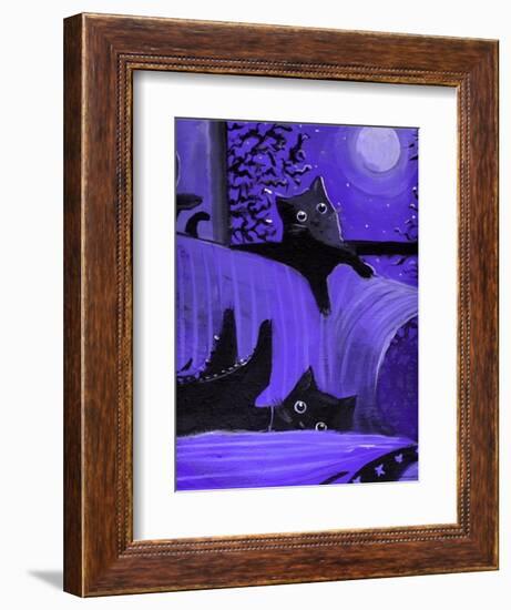 Purple Halloween Black Cats Witch Feet-sylvia pimental-Framed Art Print