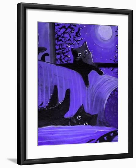 Purple Halloween Black Cats Witch Feet-sylvia pimental-Framed Art Print