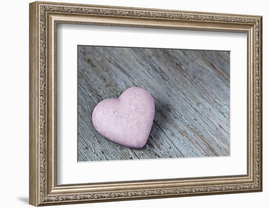 Purple Heart on Wood-Andrea Haase-Framed Photographic Print