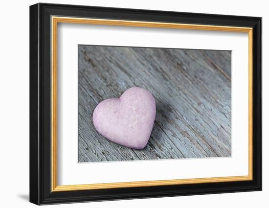 Purple Heart on Wood-Andrea Haase-Framed Photographic Print