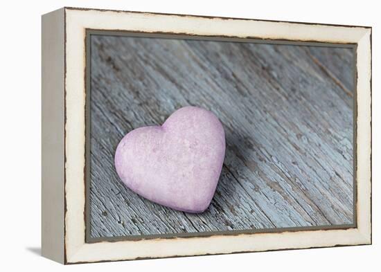 Purple Heart on Wood-Andrea Haase-Framed Premier Image Canvas