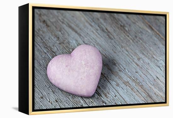 Purple Heart on Wood-Andrea Haase-Framed Premier Image Canvas