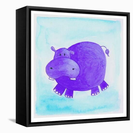 Purple Hippo-null-Framed Premier Image Canvas