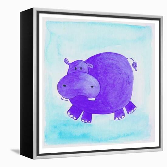 Purple Hippo-null-Framed Premier Image Canvas