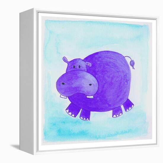 Purple Hippo-null-Framed Premier Image Canvas