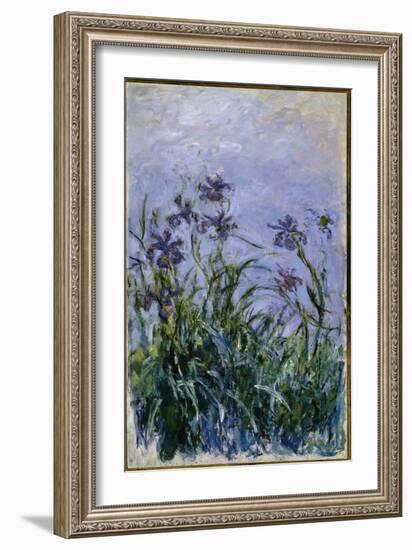 Purple Irises, 1914-17-Claude Monet-Framed Giclee Print