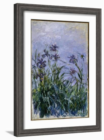 Purple Irises, 1914-17-Claude Monet-Framed Giclee Print