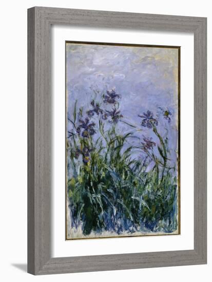 Purple Irises, 1914-17-Claude Monet-Framed Giclee Print