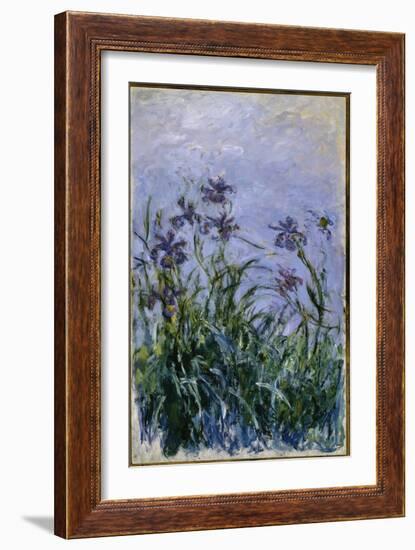 Purple Irises, 1914-17-Claude Monet-Framed Giclee Print